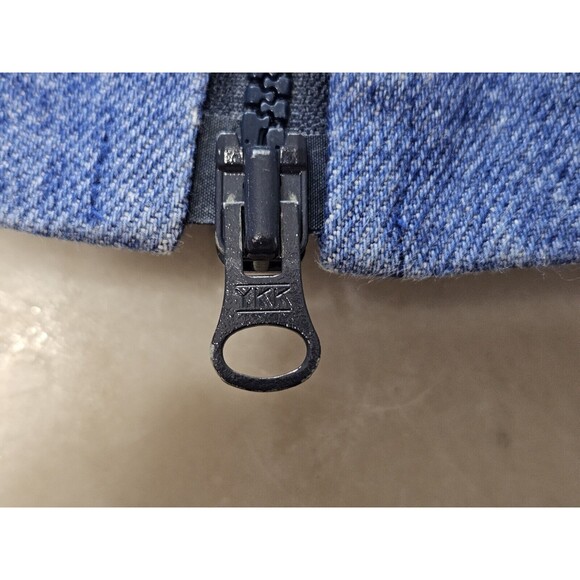 Retro Denim Bomber Jacket With Floral Accents, Size XL VINTAGE - Picture 10 of 14